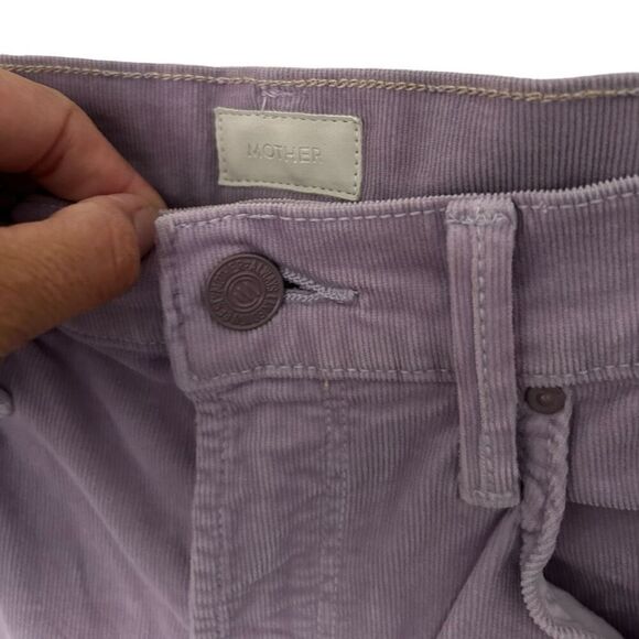 Mother Lavender High Waisted Tunnel Vision Sneak Corduroy Jeans Size 24 Straight - Picture 6 of 14